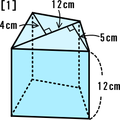 中学１年数学練習問題 立体 円錘 三角柱等 の体積の求め方と解答